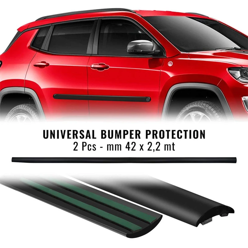 4R Quattroerre.it 12280 Bumper Moulding for Car, 42 mm x 2.2 m, 2 Pieces - Image 1