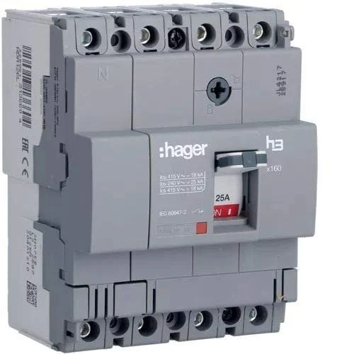 Hager X160 - Automatic Switch 4P4D 18KA 125A Tm Fixed