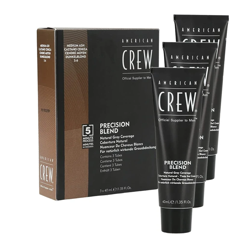 AMERICAN CREW Precision Blend Natural Gray Coverage 3x40ml 5-6 MEDIUM ASH
