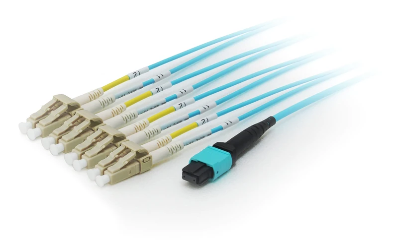 Equip Trunk Fibre-Optic Patch Cable MTP/LC 50/125mμ 5.00 m Multimode OM4 M/M Turquoise Polybag Cyan