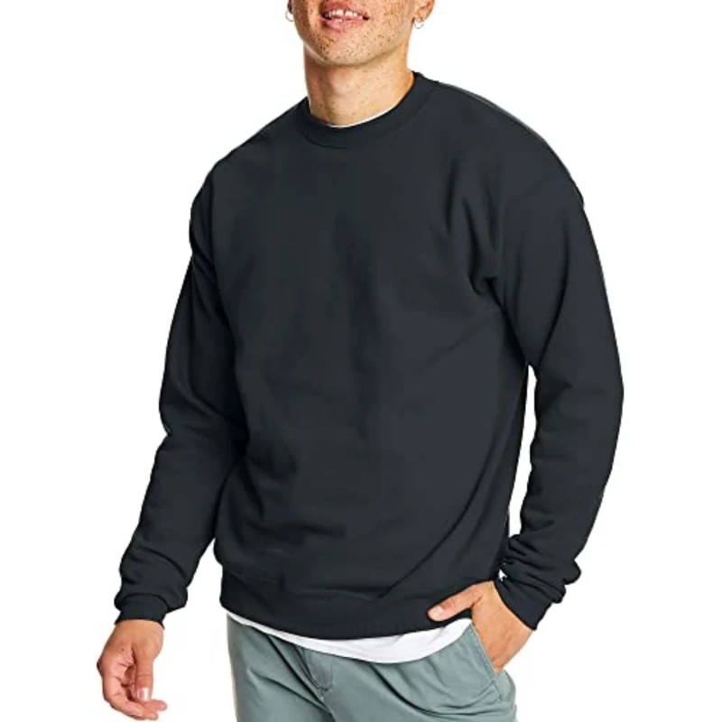 Hanes mens 7.8 oz. ComfortBlend EcoSmart 50/50 Fleece Crew(P160)-Black-4XL