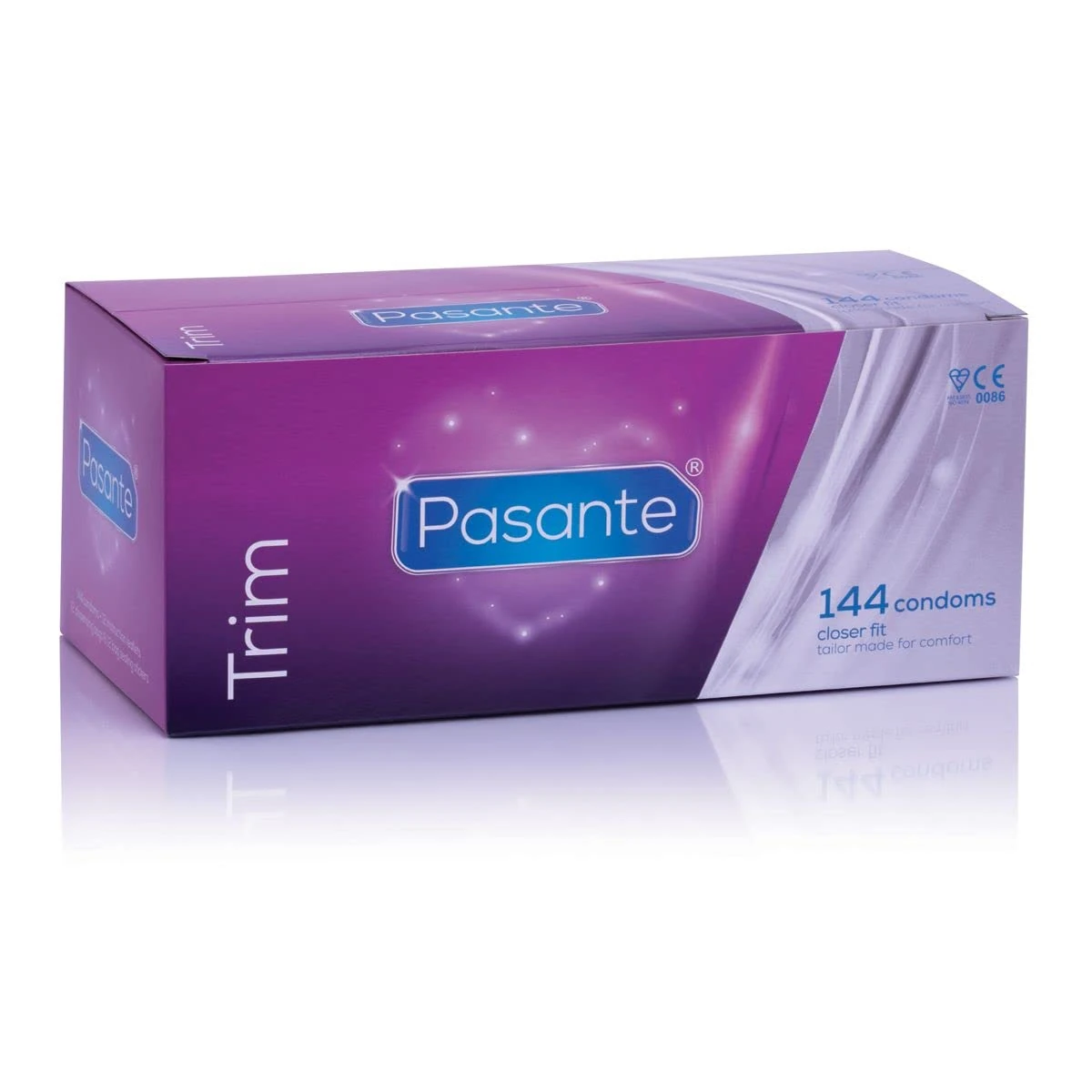 Pasante Trim, extra small and extra slim condoms - width 49mm, S, XS - with slim fit for a secure feel, 1 x 144 Pieces (144 Pack)