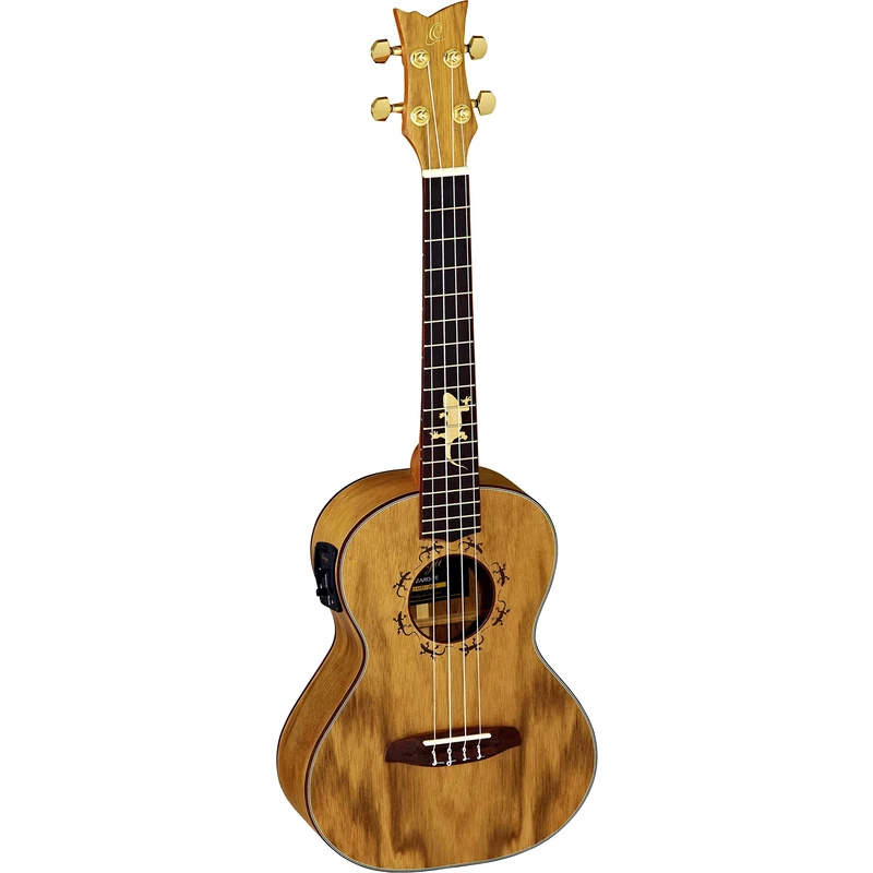 Ortega Guitars Tenor Ukulele Electro-Acoustic – Lizard Series – Including Gigbag – Paldao, Natural (LIZARD-TE-GB)