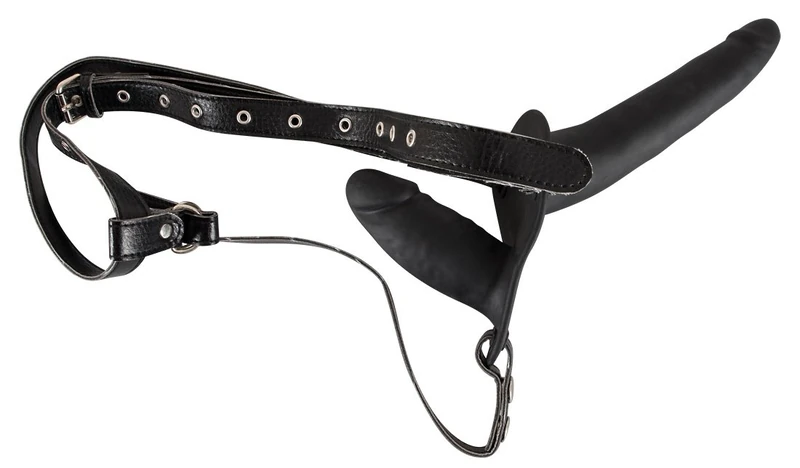You2Toys Double Strap On Black Silicone