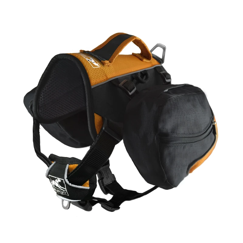 Kurgo Big Baxter Dog Backpack, Hiking Pack for Dogs, Lightweight, Reflective, Black/Orange
