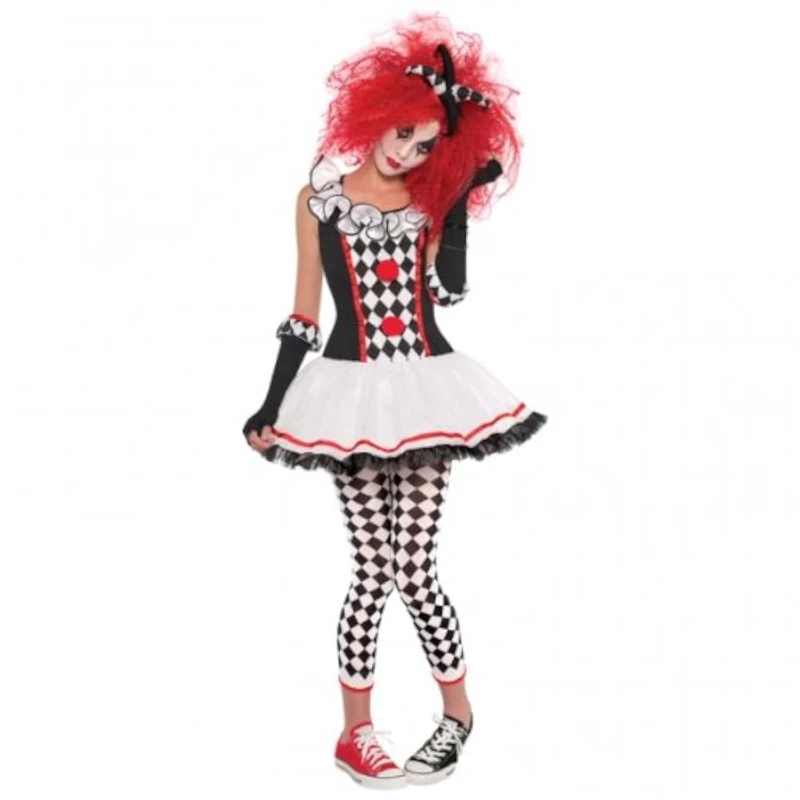 amscan 999855 - Adults Halloween Harlequin Honey Clown Ladies Fancy Dress Costume Size: 12-14