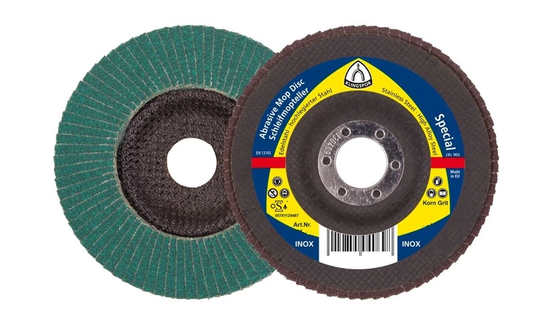 KLINGSPOR SMT 800 Abrasive Mop Disc 115 x 22,23 MM, 5 Pieces, Medium, 278496 Grit - Image 1