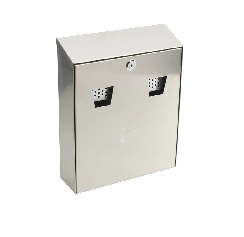 Sterling CIG2ST Wall Mounted Stainless Steel Cigarette Bin, 255 x 320 x 75 mm - Image 1