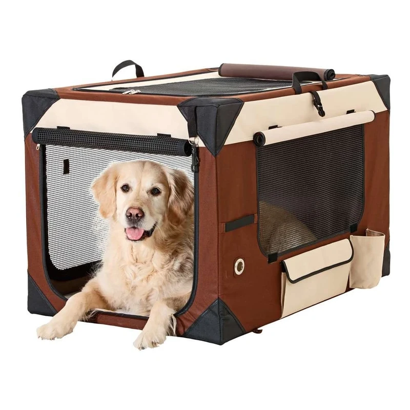 Karlie Flamingo Smart Top de Luxe Travel Box for Dogs, 76 x 51 x 48 cm, Beige/Brown