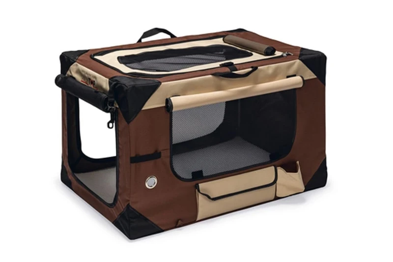 Karlie Flamingo Smart Top de Luxe Travel Box for Dogs, Beige/Brown