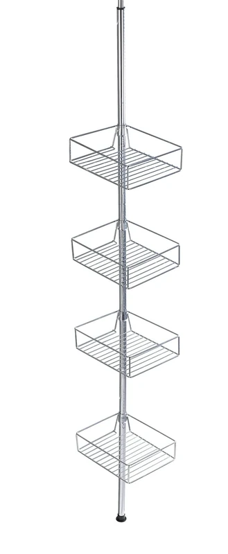 WENKO 21736100 Telescopic shelf Domaso, Stainless steel, 25 x 65-275 x 20 cm, Shiny