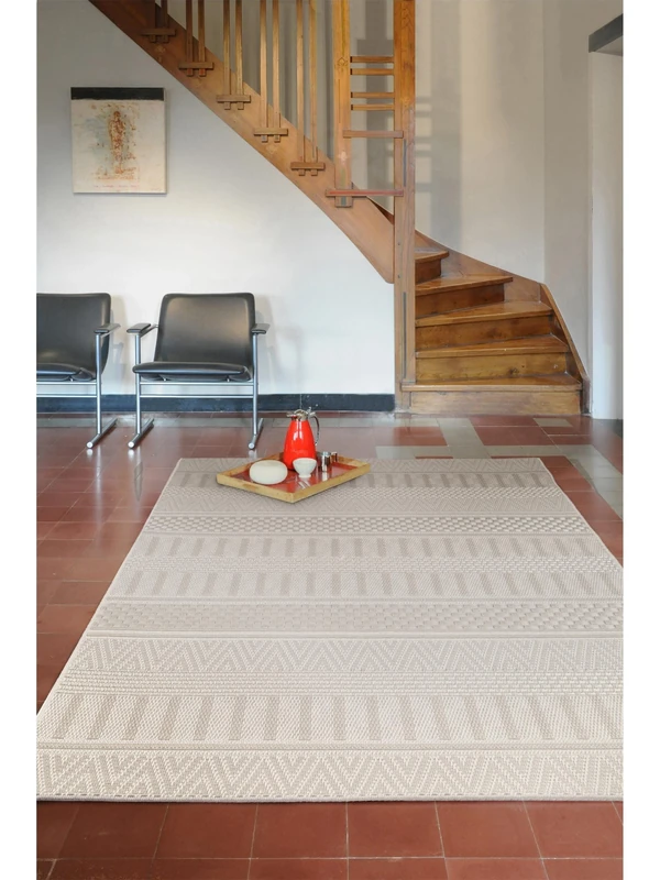 Benuta Naoto Indoor & Outdoor Rug Beige 120 x 170 cm Easy-Care Rug Suitable for Indoor and Outdoor Areas Balcony and Patio