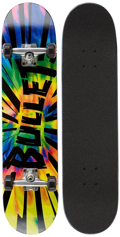 Bullet Skateboard Complete Shrapnel Tie Dye-Length 7.8 x 31.7 Inches BULDEKSHTD