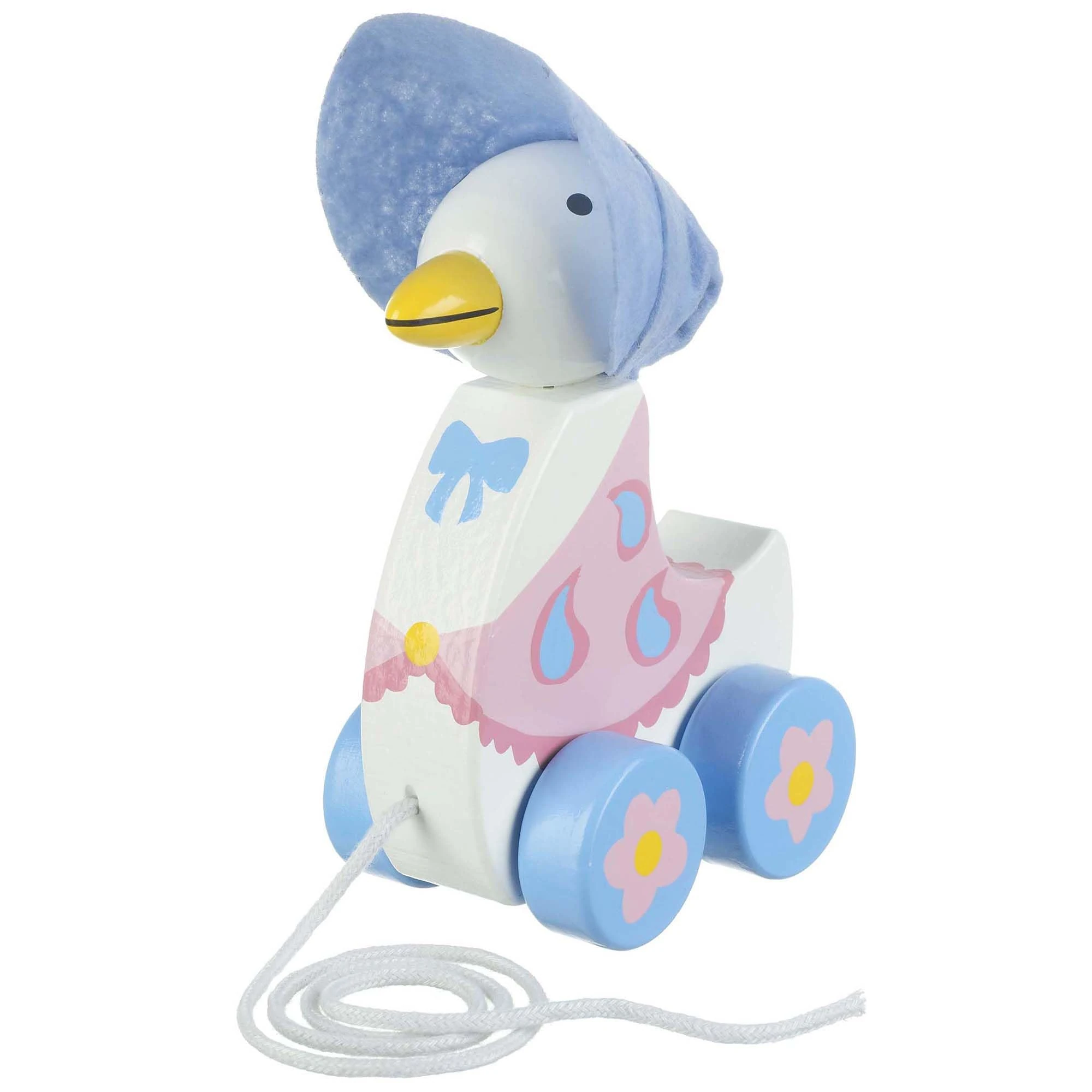 Orange Tree Toys - Official Licensed Peter Rabbit Gifts: Jemima Puddleduck Pull Along, Wooden Early Development & Activity Toy for Baby Girl or Toddler Boy, First Birthday Gift