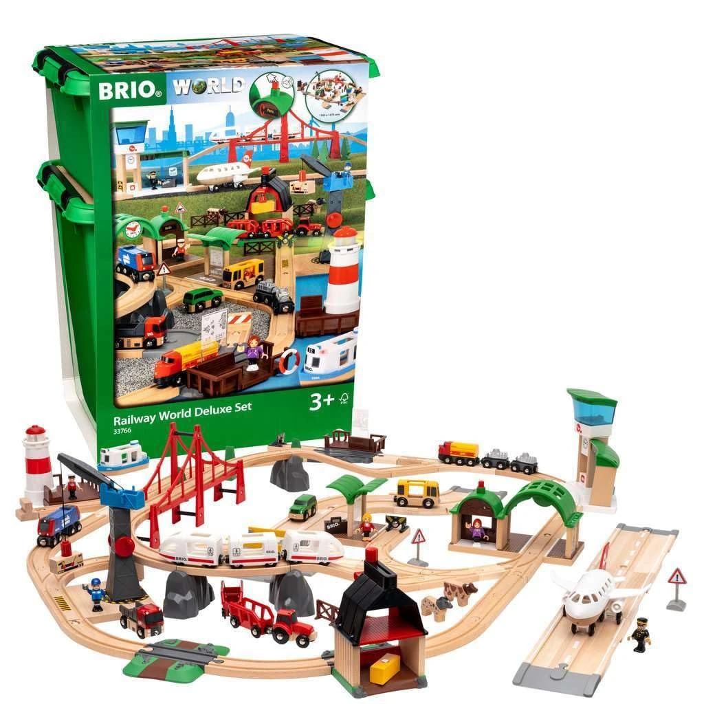 BRIO World Railway Deluxe Train Set for Kids Age 3 Years Up - Compatible with all BRIO Railway Sets & Accessories