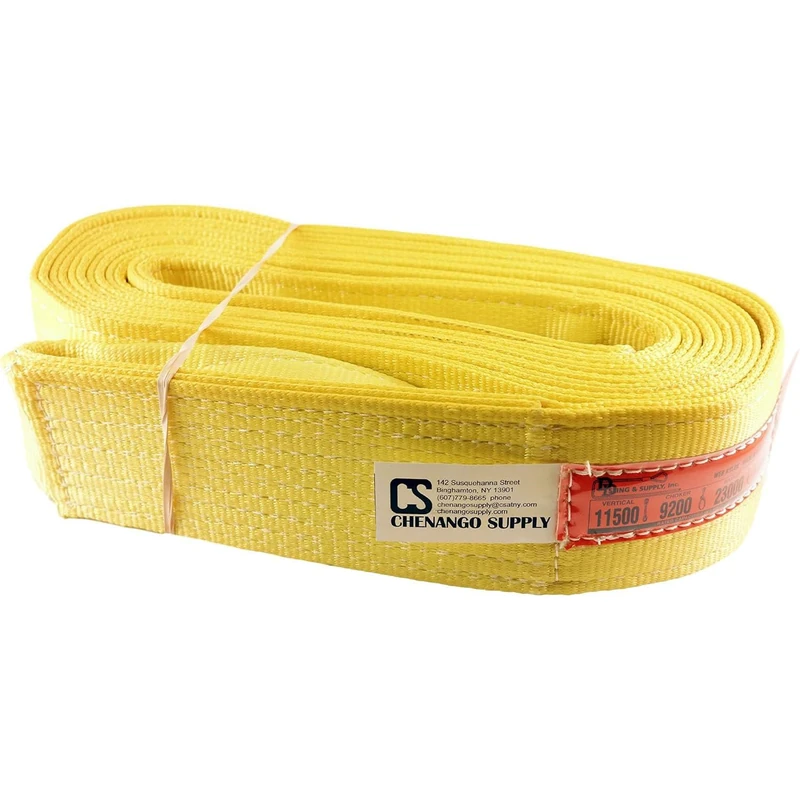DD Sling. Multiple Sizes In Listing (Made in the USA) 4"x20', 2 Ply, Nylon Lifting Slings, Eye & Eye, 9.200 Choker lbs, 23.000 lbs Basket Load Capacity (Made In The USA) (4"x20')