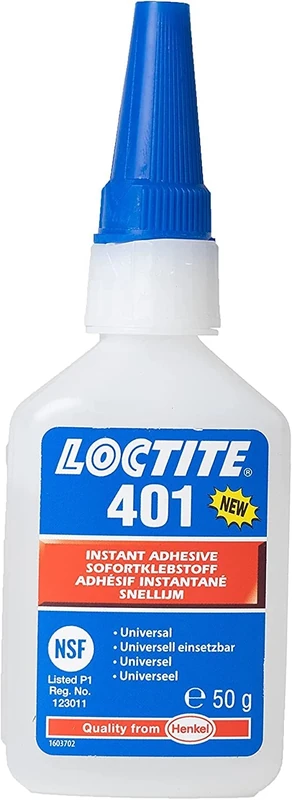LOCTITE 401 Instant Adhesive 50g – Universal High-Strength Cyanoacrylate Glue for Fast Repairs on Plastics, Rubber, Metal, Wood & More – Quick-Curing Industrial Liquid Super Glue