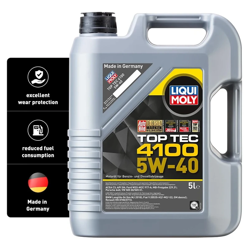 LIQUI MOLY Top Tec 4100 5W-40 | 5 L | Synthesis technology motor oil | SKU: 9511
