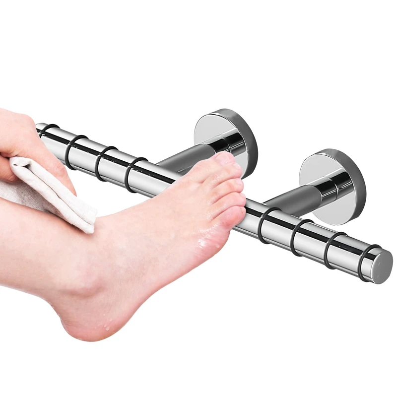 Sanliv Heavy Brass Shower Foot Rest Shelf for Shaving Legs or Balance Support in Chrome Finish