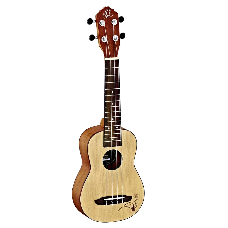 Ortega Guitars Soprano Ukulele Acoustic – Bonfire Series – Spruce, Sapele, Natural (RU5-SO)
