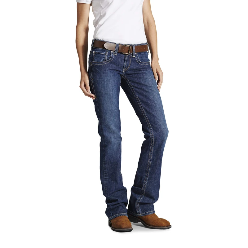ARIAT Women's Fr Durastretch Basic Boot Cut Jean, Blue Quartz, 32 Long