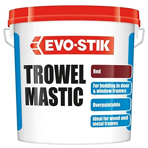 EVO-STIK Trowel Mastic Red -10kg Traditional Ready-to-Use Sealant for Window & Door Frames - Overpaintable & Durable