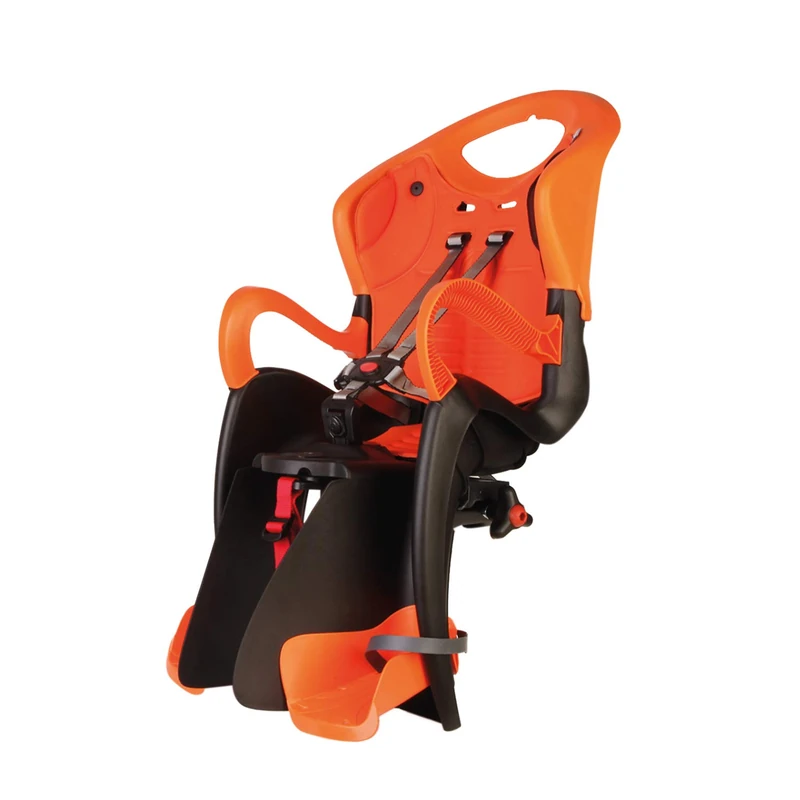 Tiger - Siège arrière Pour vélo - Pour Les Enfants jusqu'à 22 kg, de 3 à 8 Ans - Fixation au Porte-Bagages - Orange Noir