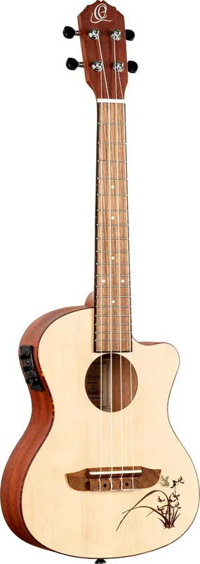 Ortega Guitars Concert Ukulele Electro-Acoustic – Bonfire Series – Spruce, Sapele, Natural (RU5CE-TE)