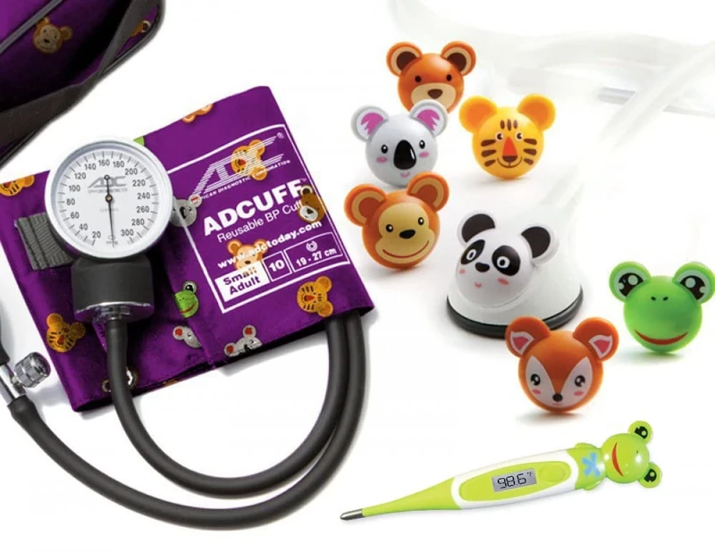 Adc Pro’S Combo Adimals Kit, Pocket Aneroid Sphygmomanometer, Pediatric Stethoscope And Thermometer