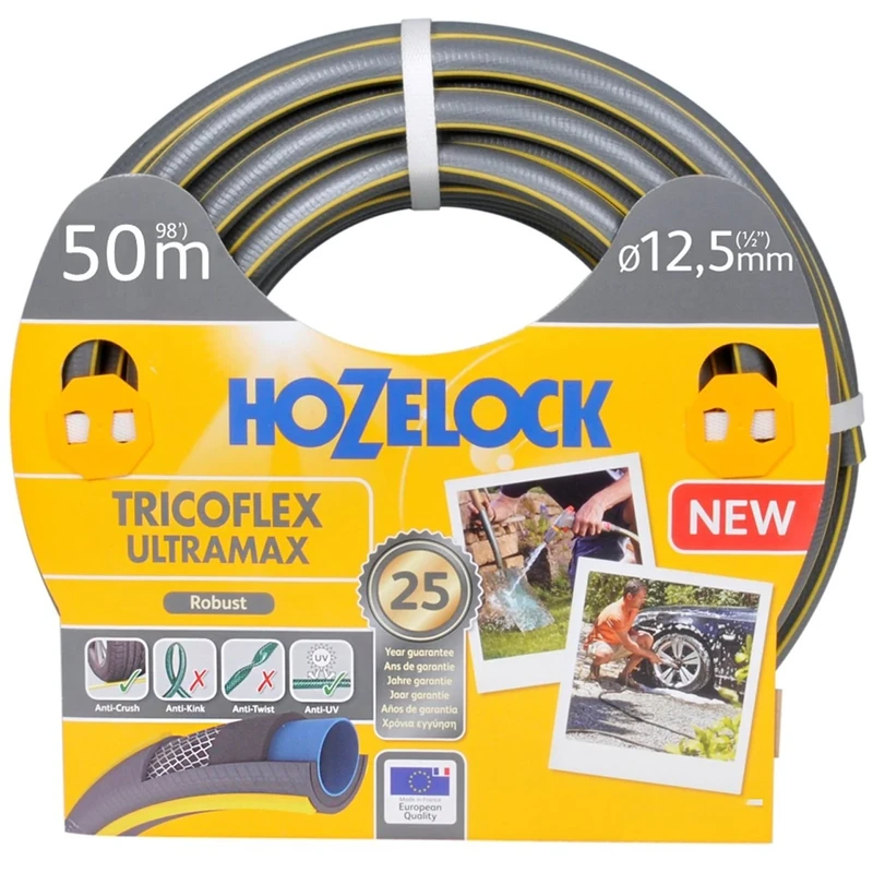 Hozelock Tricoflex Ultramax Hose, Grey, 12.5 mm x 50 m