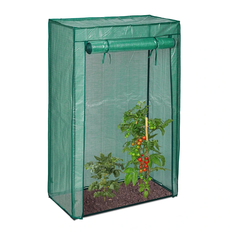 Relaxdays Small Tomato Greenhouse, Garden, Balcony, Culltivation Tent, HWD: 150x100x50 cm, Steel & PE Foil, Transparent