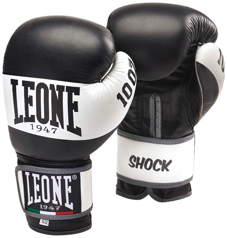 LEONE 1947, Shock Boxing Gloves, Unisex Adult, Black, 14 OZ, GN047