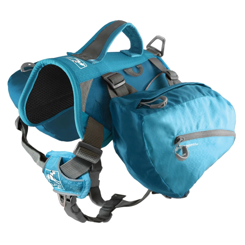 Kurgo Baxter Dog Backpack, Hiking Pack for Dogs, Lightweight, Reflective, Coastal Blue