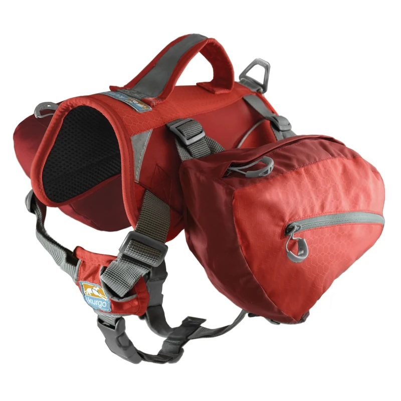 Kurgo Baxter Dog Backpack, Hiking Pack for Dogs, Lightweight, Reflective, Chili Red