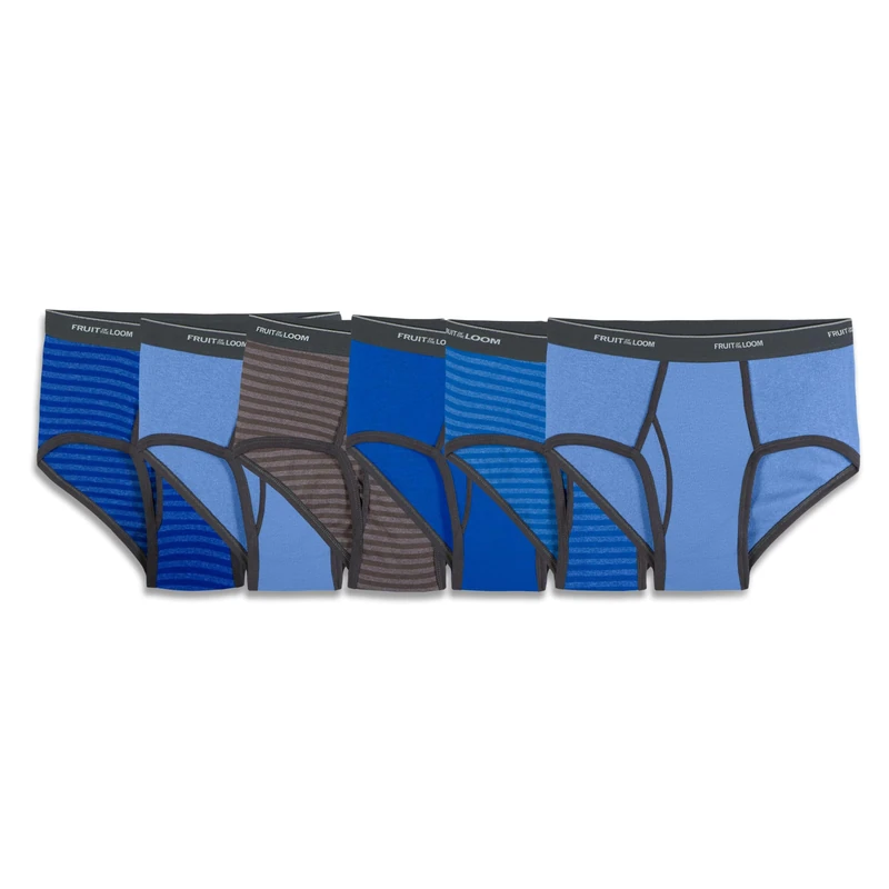 Fruit of the Loom Men's 6-pack Stripe/Solid Fashion Brief Underwear, 6 Pack - Assorted Stripe/Solids, M UK