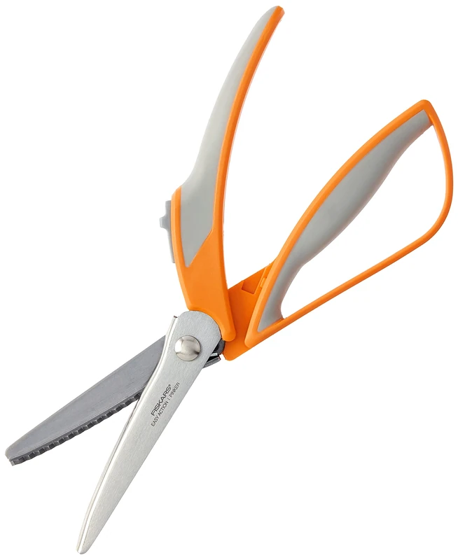 Fiskars Easy Action Pinking Shears, 10.5 Inch (191000-1001),Orange,gray