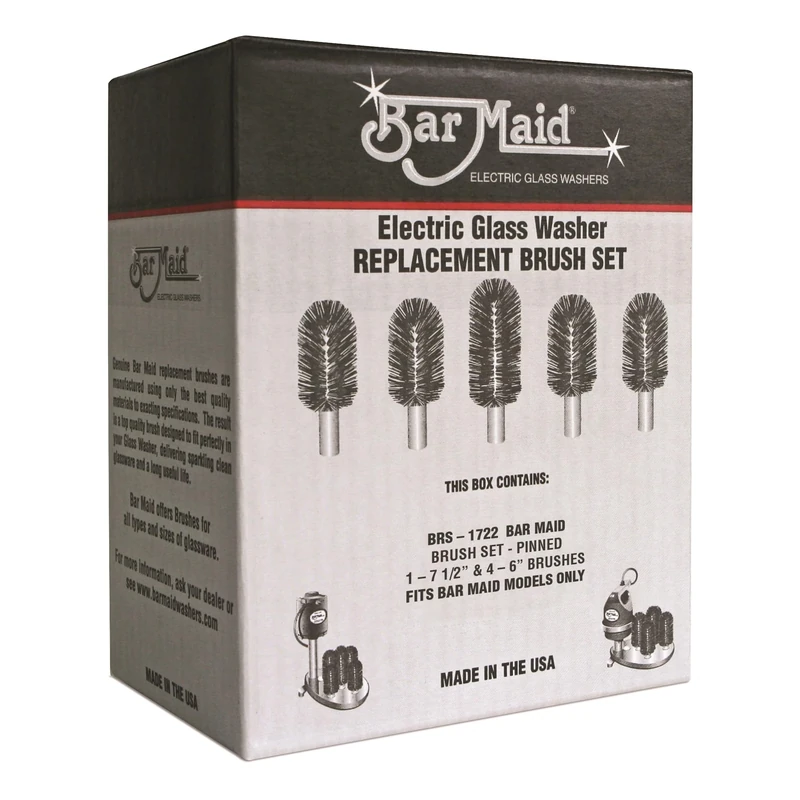 Bar Maid BRS-1722 Brush Set - Electric Glass Replacement Brush