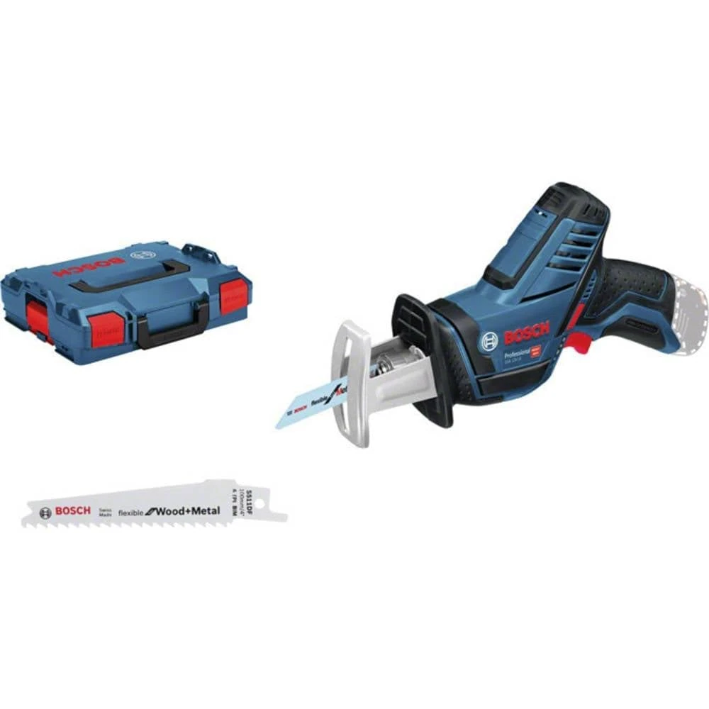 Bosch Professional 12V System GSA 12V-14 cordless reciprocating saw (cutting depth in wood/metal profiles: 65/50 mm, 2 saw blades, excluding batteries and charger, in L-BOXX 102)
