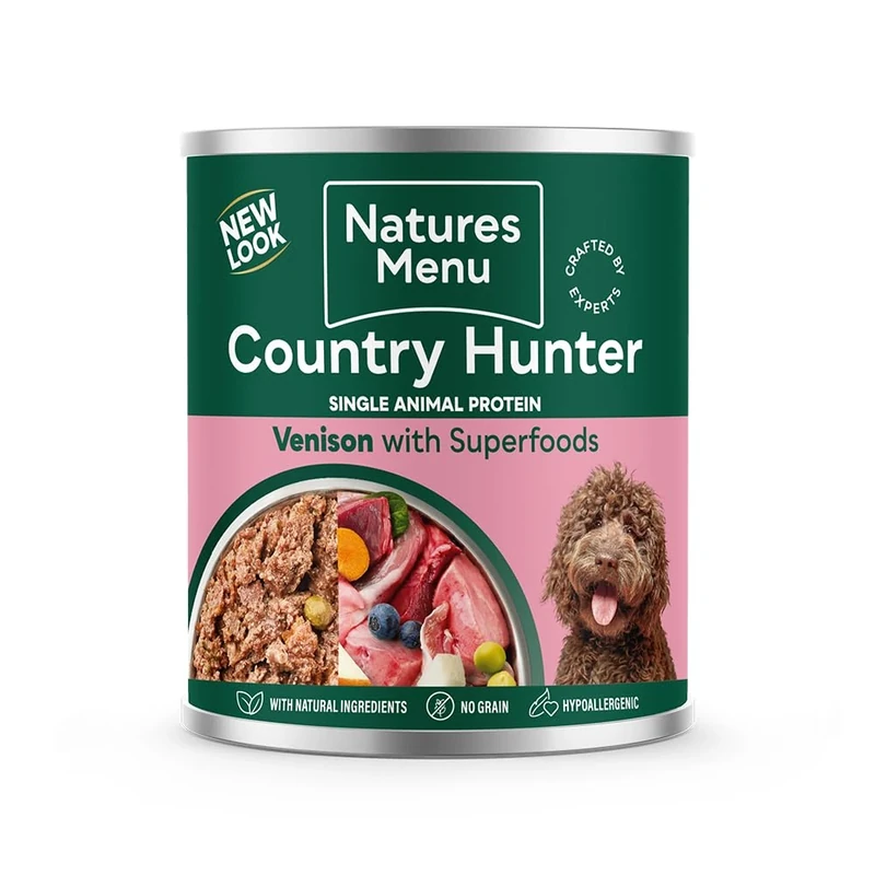 Natures Menu Country Hunter Dog Food Can Wild Venison Can (6 x 600g)