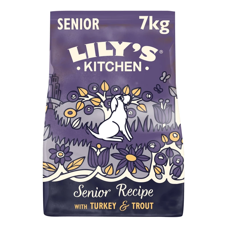Lily’s Kitchen Made with natural Ingredients Senior Dry Dog Food Turkey & Trout Complete Nutrition 7kg Bag