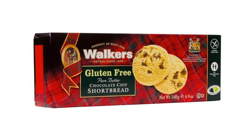 Walker's Shortbread Gluten Free Chocolate Chip Rounds – Traditional Scottish Butter Biscuits, 140 g (Pack of 12)