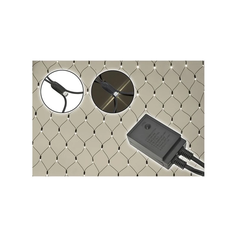 Fluxia Outdoor LED Net Light with Controller - Warm White