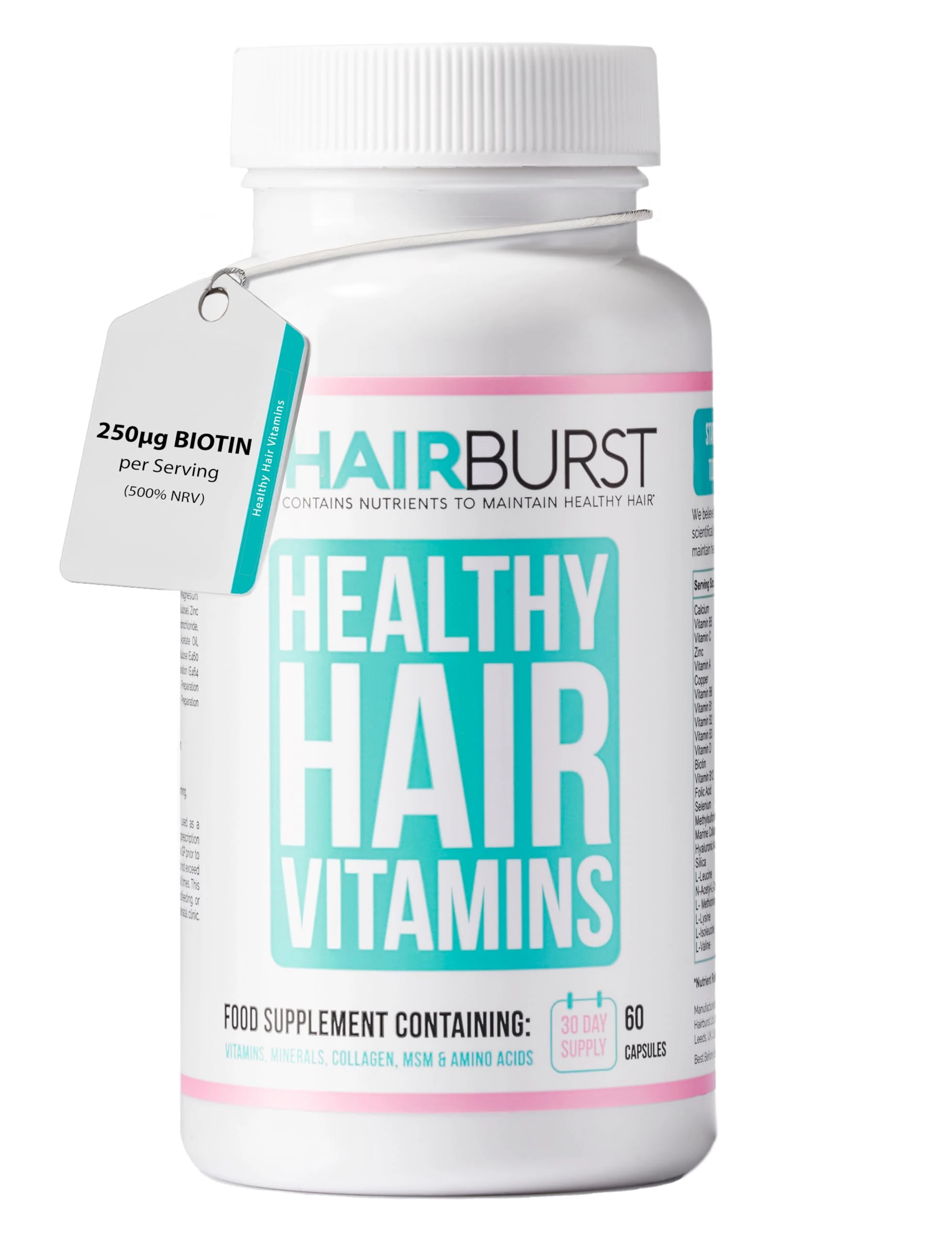 HAIR BURST Biotin Hair Growth Vitamins with Added Selenium & Zinc - Multi-Vitamin Benefits, Enhanced with 23 Vitamins & Minerals to Support Overall Health - 30 Day Supply
