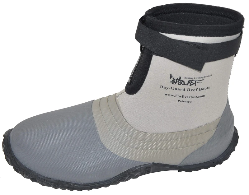 ForEverlast Ray-Guard Reef Wading & Fishing Boots Generation II for Men and Women, Grey, Size 3, Hard Soled Vulcanized Rubber Bottom, Neoprene, Lightweight, Waterproof - Image 1