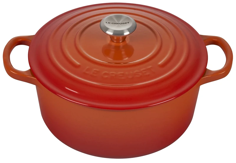 Le Creuset Signature Enamelled Cast Iron Round Casserole Dish With Lid, 22 cm, 3.3 Litre, Volcanic, 21177220902430