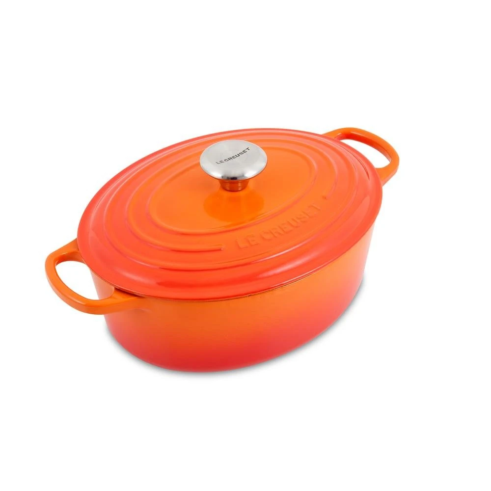 Le Creuset Signature Enamelled Cast Iron Oval Casserole Dish With Lid, 27 cm, 4.1 Litre, Volcanic,21178270902430