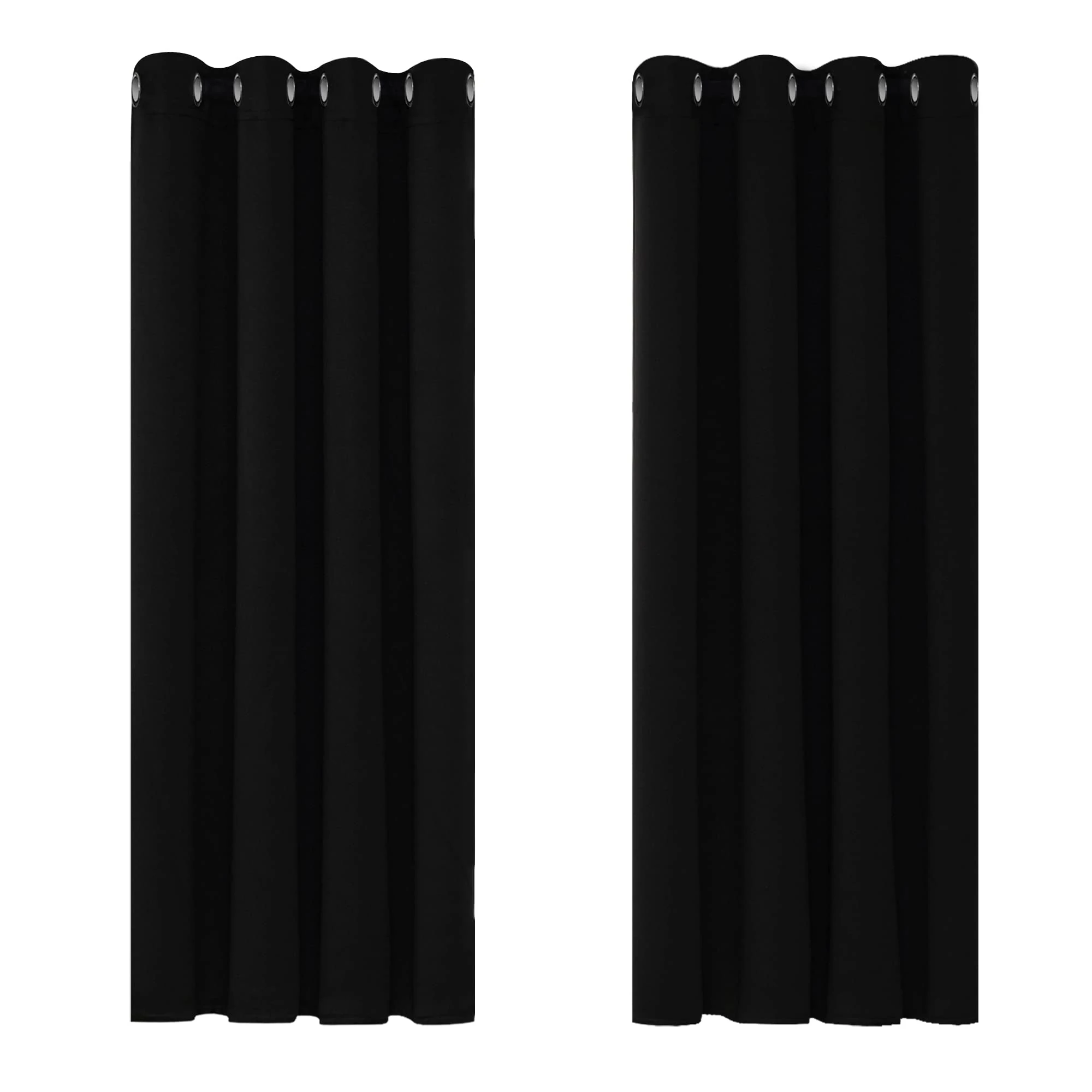 Deconovo Blackout Curtains Bedroom Super Soft Thermal Insulated Eyelet Blackout Curtains for Living Room 46 x 54 Inch Black 2 Panels