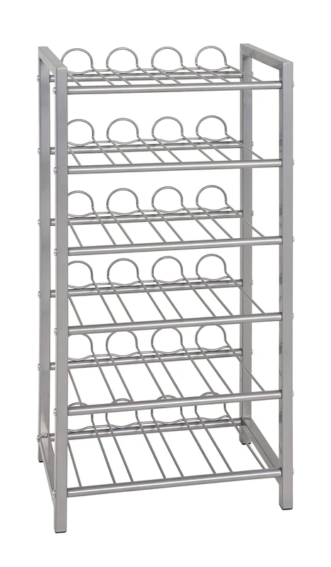 HAKU Möbel Bottle Rack Alu, Metal - Size: W 34 cm X H 72 cm X D 22 cm, Style: Modern