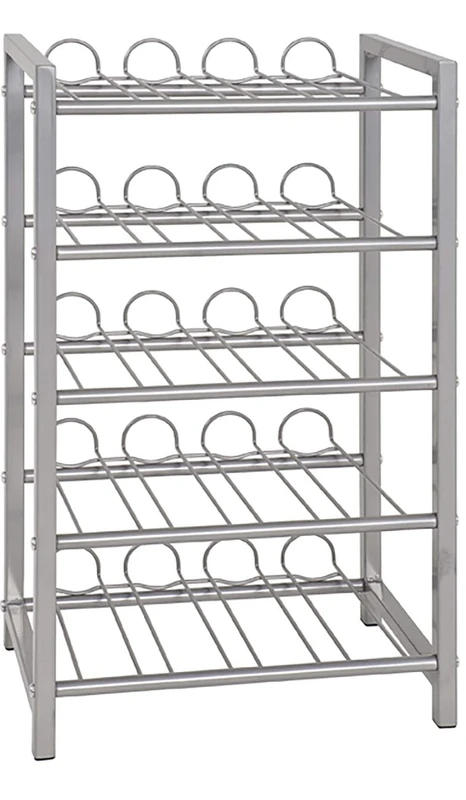 HAKU Möbel Bottle Rack Alu, Metal - Size: W 34 cm X H 59 cm X D 22 cm, Style: Modern