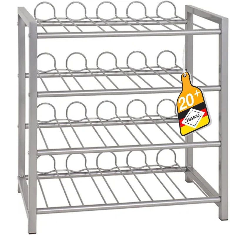 HAKU Bottle Rack Alu, Metal - Dim.: W 54 cm X H 60 cm X D 31 cm, Style: Modern